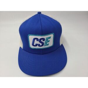 Vintage CSE Trucking Patch Tonkin Mesh Trucker Snapback Hat Cap Men Blue White